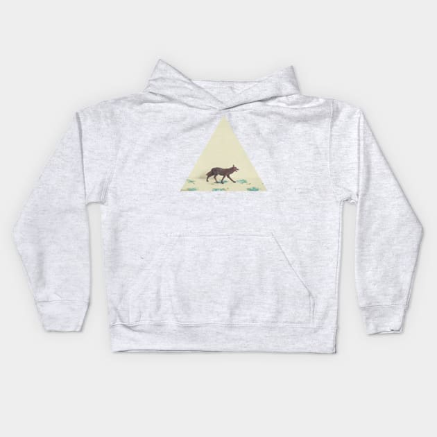 Wandering Wolf Kids Hoodie by Cassia